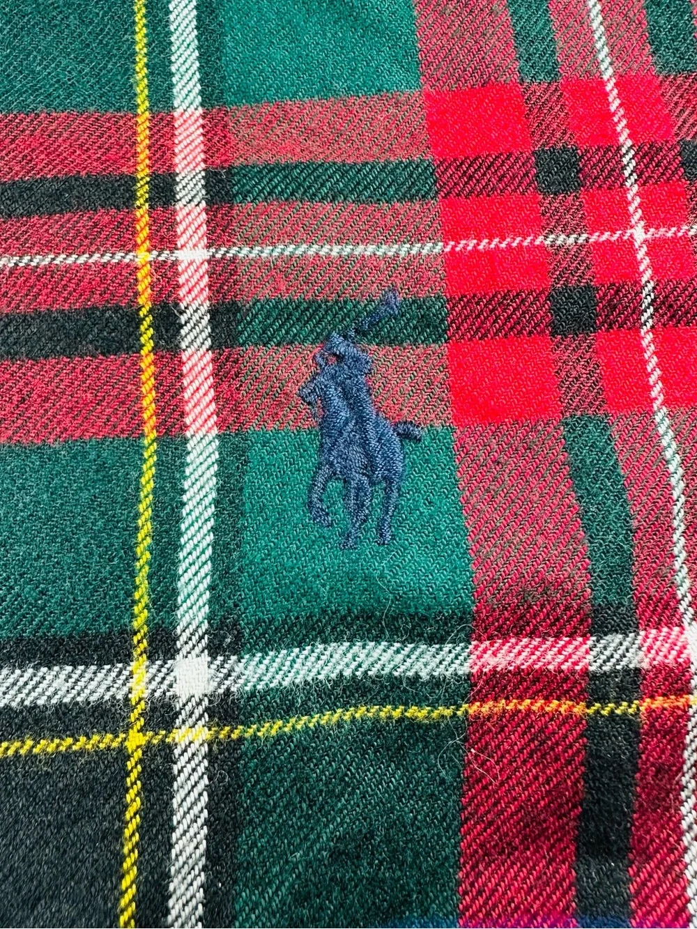 POLO RALPH LAUREN PLAID BUTTON DOWN SHIRT YOUTH LG 14-16 RED GREEN TARTAN PREPPY